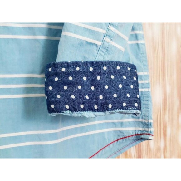 Fredd Marshall Shirt Mens Long Sleeve Button Down Blue & White Striped Shirt XL - Picture 5 of 16